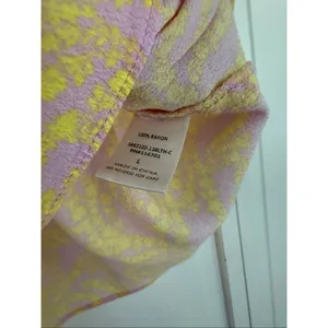 Karlie pink and yellow ruffle sleeve tassel tie top large thumbnail 4