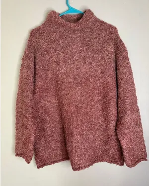 J.Jill Purple Red Roll Neck Fuzzy Wool Sweater Size Medium thumbnail 1