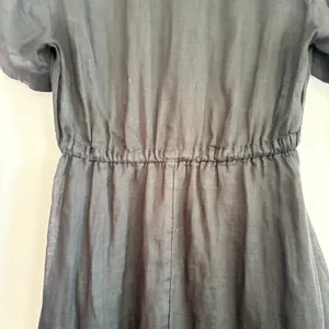 J.Crew Black Button Front‎ Maxi Dress Short Sleeve Elastic Waist Size 4 thumbnail 6