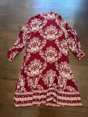 Sézane Boheme Midi Dress in Ornamental Print Size 38 - C11-644 thumbnail 11
