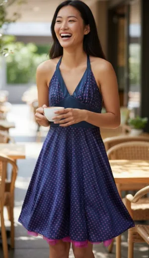 Y2K Ruby Rox Polka Dot Halter Dress size Small thumbnail 1