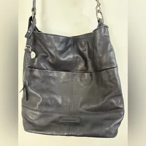 Lucky brand, leather bucket style multi pocket crossbody bag thumbnail 2
