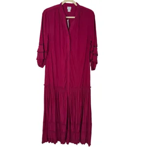 Chico’s NWT Pleated Tiered Maxi Dress Orchid Pink Flowy Boho Size 1 (8/10) thumbnail 2