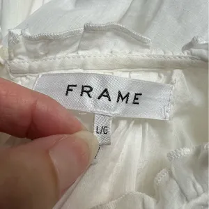 Frame Lace Pintuck‎ Ruffle White Dress Ethereal Peasant thumbnail 8