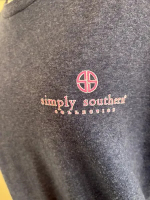 Simply Southern Heather Navy Short Sleeve Tee with Pink Logo thumbnail 5