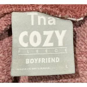 Aritzia TNA Cozy Fleece Boyfriend Shorts Mauve Pink Rare Color Large‎ L thumbnail 2