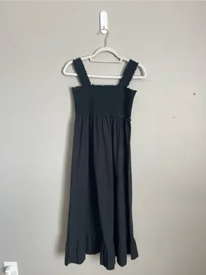 RAILS Black Organic Cotton Blend Smocked Dress Sz M thumbnail 2