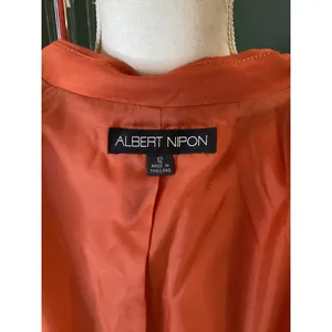 Albert Nipon Women Orange Belted Trench Coat Size‎ 12 thumbnail 6
