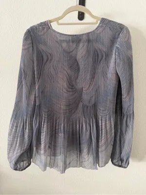 Aritzia Wilfred Daydreamer Blouse Dusky Granite Blue thumbnail 8
