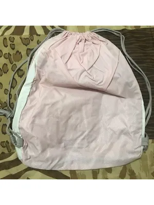 Jansport Pink & White Vintage Drawstring Bag, Used thumbnail 7