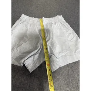 Aerie Women's Sz L Good Day Shorts Light Blue Striped High Rise Boxer Shorts thumbnail 8
