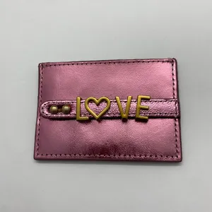 UMBI Leather Cardholder Metallic ROSE Pink thumbnail 3