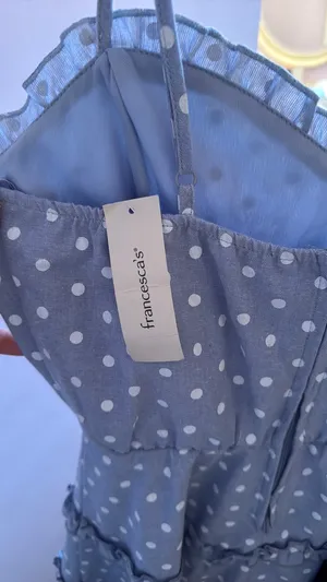Francesca's Light Blue Polka Dot Dress thumbnail 3