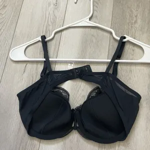 Victorias Secret Bra y2k sexy push up without padding lace womens Black size 36C thumbnail 2