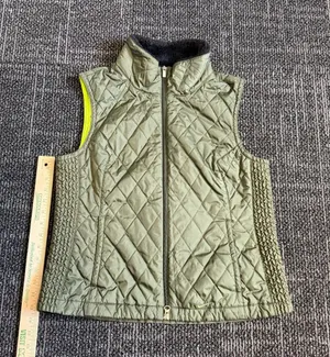 Vintage Nike Silver Tag Quilted Faux Fur Collar Zip-Up Vest Large thumbnail 1