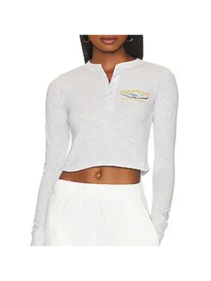 Boys Lie Mile High Club White Ribbed Henley Top | Small thumbnail 2