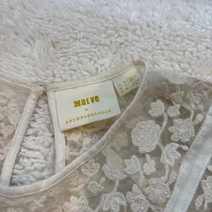 Maeve Womens Ivory Floral Lace Boho Festival Cottage Core Fairy Indie Top Sz 4 thumbnail 5