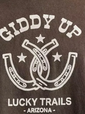 Lucky Trails 'Giddy Up' Graphic Crop Tee - Charcoal thumbnail 5