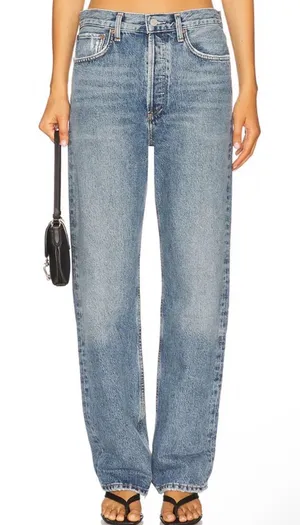 AGOLDE Fran Low Slung Easy Straight Jeans in‎ Force Size 31 thumbnail 1