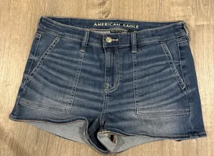 Women's American Eagle Next Level Stretch Shortie Denim Shorts Sz 10 thumbnail 1