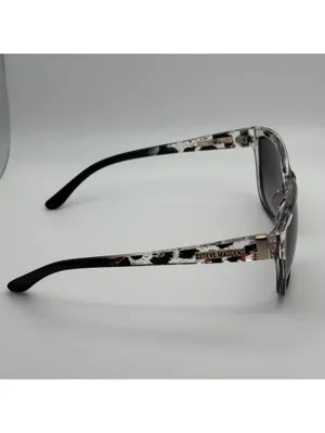 Steve Madden Oversized Cat Eye Sunglasses Black Clear Red Patterned Frames thumbnail 5