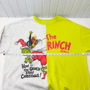 Dr. Seuss Grinch Christmas Sweatshirt Green and Gray‎ Size XXL thumbnail 5