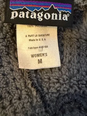Patagonia Vintage Black Full-Zip Polar Fleece Jacket - Size Medium thumbnail 3