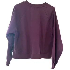 Tracy Evans NWT Plum Purple Boho Embroidered Crewneck Sweatshirt Floral Lace M thumbnail 4