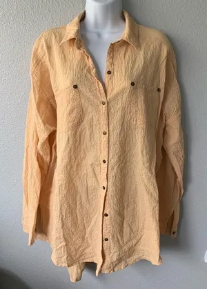 Free People Seersucker Peach Top thumbnail 1