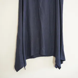 Cynthia Rowley Navy Blue Linen Blend Shift Dress Handkerchief Hem Sleeveless thumbnail 3