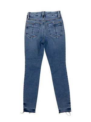 Good American Good Legs High Rise Skinny Stretch Blue Jeans Raw Hem 0 25 thumbnail 3