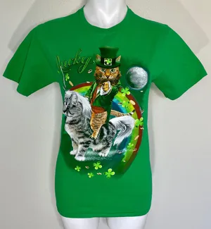 St. Patrick’s Day Leprechaun Cat T-shirt thumbnail 1