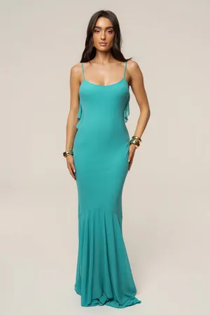 JLUXLABEL TEAL MIDNIGHT ROMANCE MAXI DRESS thumbnail 3