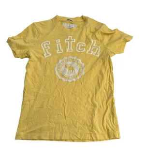 Abercrombie & Fitch size large Yellow baby Logo Tee flaw y2k preppy thumbnail 1