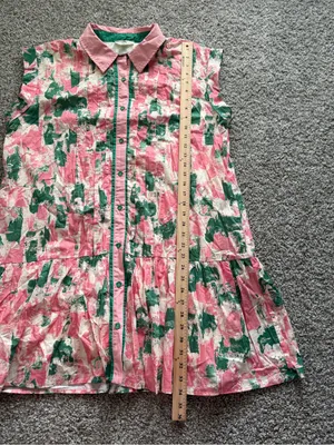 Entro Women’s Pink & Green Splatter Dream Dress Printed Button‑Front Dress thumbnail 6