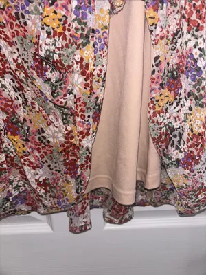 Entro Floral Print V-Neck Long Sleeve Dress Peasant thumbnail 7