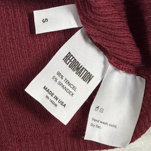 Reformation Womens Ribbed Mock Neck Long Sleeve‎ Top Burgundy Red Size S thumbnail 3