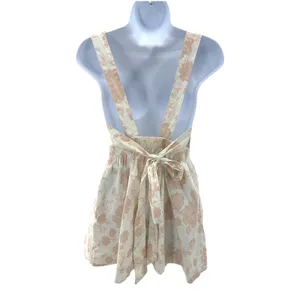 Free People Meet Me in Maui Floral Ruched Mini Dress Ivory Pink Open Back Jumper thumbnail 6