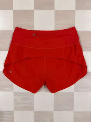 lululemon speed up high rise lined short 4” long carnation red 6 W7BJ8T thumbnail 2