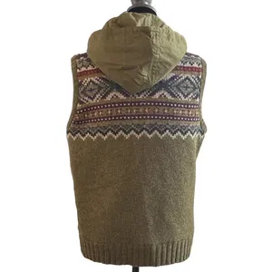 Lauren Ralph Lauren M Fair Isle Sweater Vest Hooded Full Zip Cabin Boho Gorpcore thumbnail 4