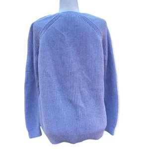 L.L. Bean Grey Cotton Ribbed Knit Pullover Sweater Size XL Fisherman Style thumbnail 3