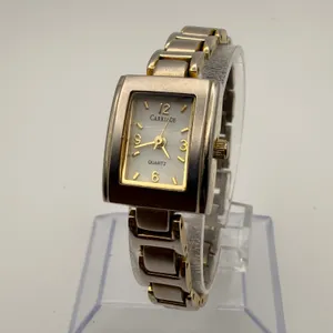 Vintage Timex Carriage Women's Two-Tone Tank Watch Working New Battery thumbnail 2