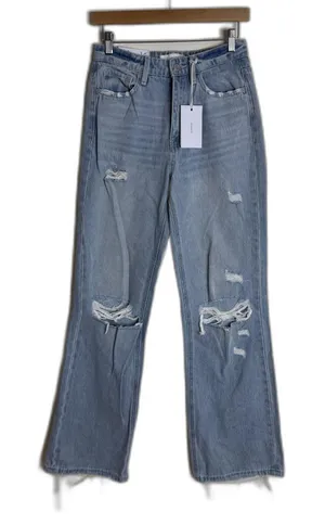 Vervet Blue Jeans Womens 26 Light Wash Leslie 90s Vintage‎ Flare Distressed thumbnail 1