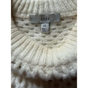 Joie Cream Alpaca Wool Blend Textured Sweater XS thumbnail 3