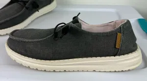 Hey Dude Wendy Chambray Moccasin Slip On Shoe Sz 7 Dark Grey Black thumbnail 8