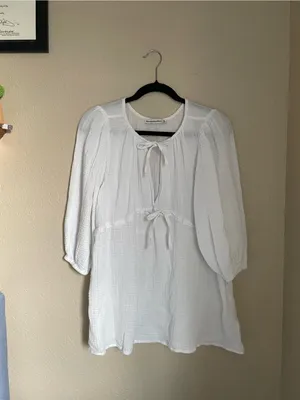 Abercrombie & Fitch Gauze Muslin Cotton Tie Front Beach Pool Coverup Size XS thumbnail 2