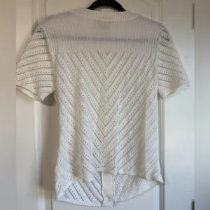 Requirements‎ vtg y2k Ivory Knit Button-Up Cardigan short sleeve womens small thumbnail 4