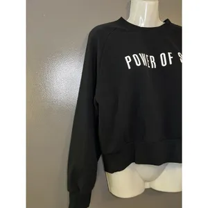 Athleta Sweatshirt Womens Medium Black Power Of She Fleece Raglan Pullover thumbnail 3