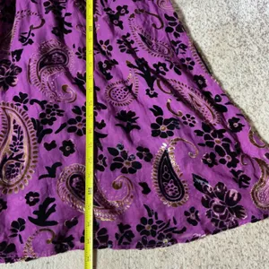 NEW Piper & Scoot Albie Purple Burnout Velvet Paisley‎ Midi Dress L PSD4193-PS thumbnail 3