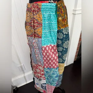 Kathmandu Imports NWT Kantha Patchwork Wide Leg Drawstring Pants ~ One Size Fits Most thumbnail 4